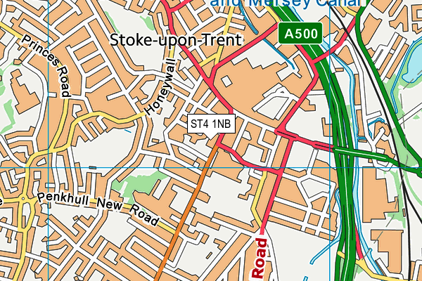 ST4 1NB map - OS VectorMap District (Ordnance Survey) ST4 1NB map - OS VectorMap District (Ordnance Survey)