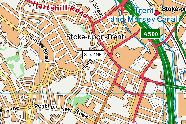 ST4 1NE map - OS VectorMap District (Ordnance Survey) ST4 1NE map - OS VectorMap District (Ordnance Survey)