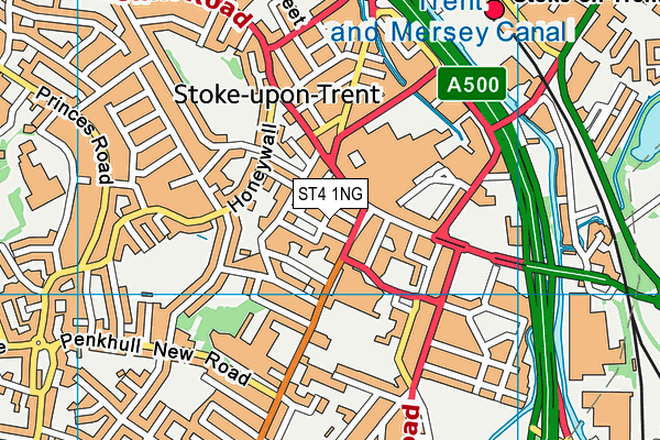 ST4 1NG map - OS VectorMap District (Ordnance Survey) ST4 1NG map - OS VectorMap District (Ordnance Survey)