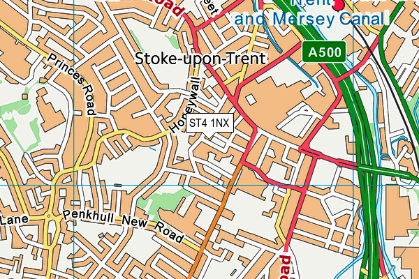 ST4 1NX map - OS VectorMap District (Ordnance Survey) ST4 1NX map - OS VectorMap District (Ordnance Survey)