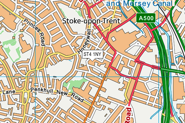 ST4 1NY map - OS VectorMap District (Ordnance Survey) ST4 1NY map - OS VectorMap District (Ordnance Survey)