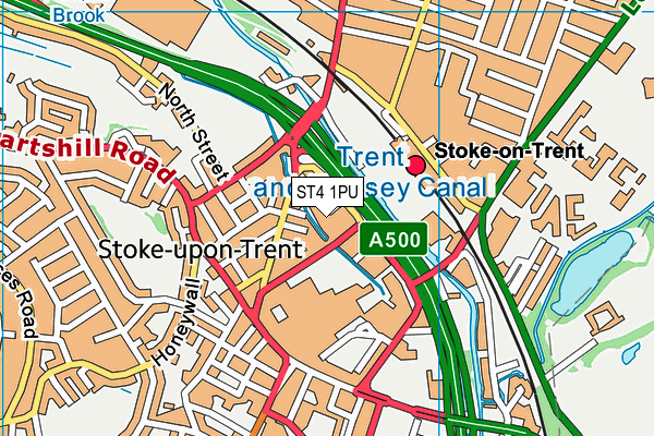ST4 1PU map - OS VectorMap District (Ordnance Survey) ST4 1PU map - OS VectorMap District (Ordnance Survey)