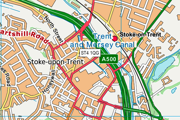 ST4 1QG map - OS VectorMap District (Ordnance Survey) ST4 1QG map - OS VectorMap District (Ordnance Survey)