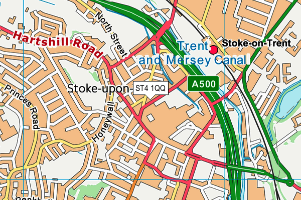ST4 1QQ map - OS VectorMap District (Ordnance Survey) ST4 1QQ map - OS VectorMap District (Ordnance Survey)