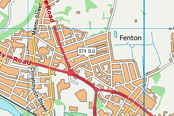 ST4 3LG map - OS VectorMap District (Ordnance Survey)