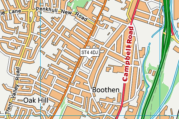 ST4 4DJ map - OS VectorMap District (Ordnance Survey) ST4 4DJ map - OS VectorMap District (Ordnance Survey)