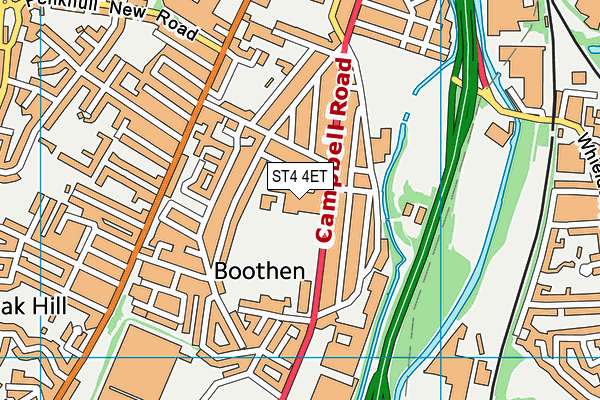 ST4 4ET map - OS VectorMap District (Ordnance Survey) ST4 4ET map - OS VectorMap District (Ordnance Survey)