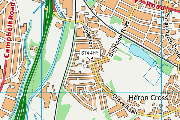 ST4 4HY map - OS VectorMap District (Ordnance Survey) ST4 4HY map - OS VectorMap District (Ordnance Survey)