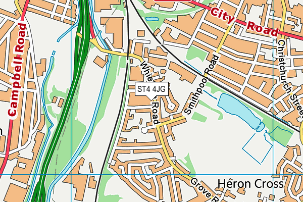 ST4 4JG map - OS VectorMap District (Ordnance Survey) ST4 4JG map - OS VectorMap District (Ordnance Survey)