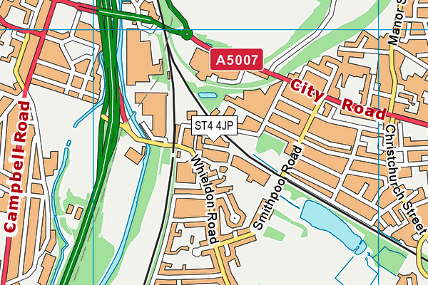 ST4 4JP map - OS VectorMap District (Ordnance Survey) ST4 4JP map - OS VectorMap District (Ordnance Survey)