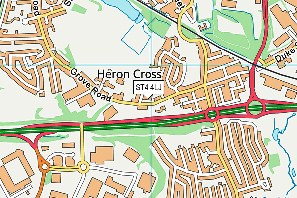 ST4 4LJ map - OS VectorMap District (Ordnance Survey) ST4 4LJ map - OS VectorMap District (Ordnance Survey)