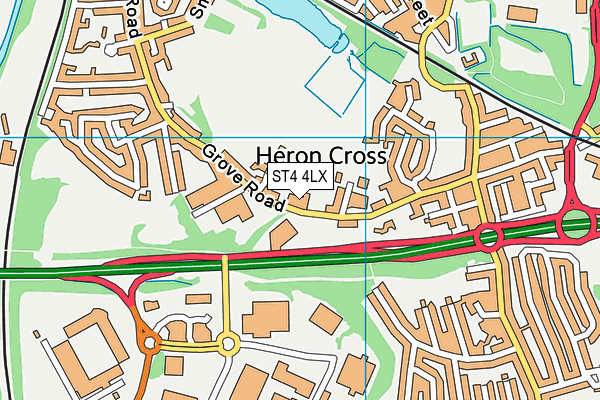 ST4 4LX map - OS VectorMap District (Ordnance Survey) ST4 4LX map - OS VectorMap District (Ordnance Survey)