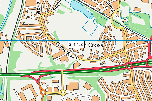 ST4 4LZ map - OS VectorMap District (Ordnance Survey) ST4 4LZ map - OS VectorMap District (Ordnance Survey)