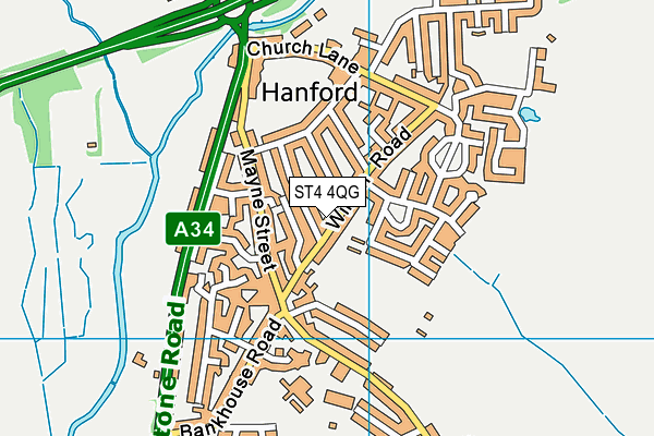 ST4 4QG map - OS VectorMap District (Ordnance Survey) ST4 4QG map - OS VectorMap District (Ordnance Survey)