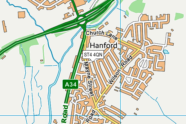 ST4 4QN map - OS VectorMap District (Ordnance Survey)