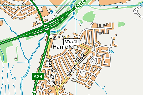 ST4 4QU map - OS VectorMap District (Ordnance Survey) ST4 4QU map - OS VectorMap District (Ordnance Survey)