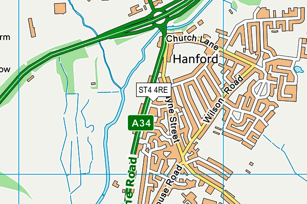 ST4 4RE map - OS VectorMap District (Ordnance Survey) ST4 4RE map - OS VectorMap District (Ordnance Survey)