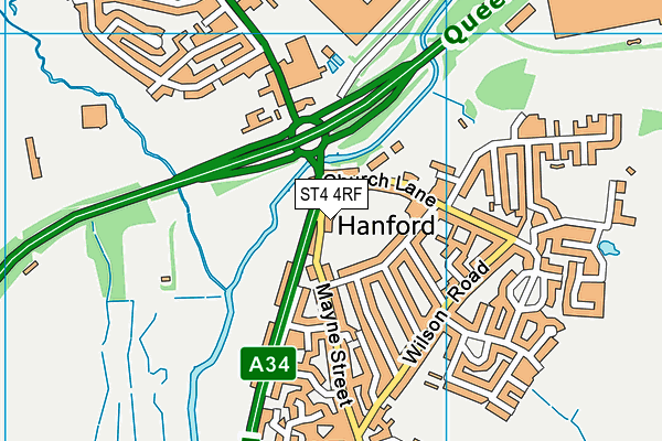 ST4 4RF map - OS VectorMap District (Ordnance Survey) ST4 4RF map - OS VectorMap District (Ordnance Survey)