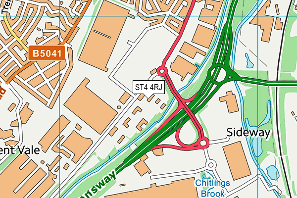ST4 4RJ map - OS VectorMap District (Ordnance Survey) ST4 4RJ map - OS VectorMap District (Ordnance Survey)
