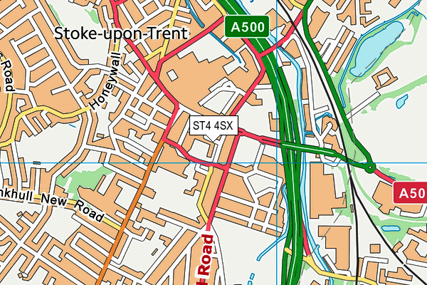 ST4 4SX map - OS VectorMap District (Ordnance Survey) ST4 4SX map - OS VectorMap District (Ordnance Survey)