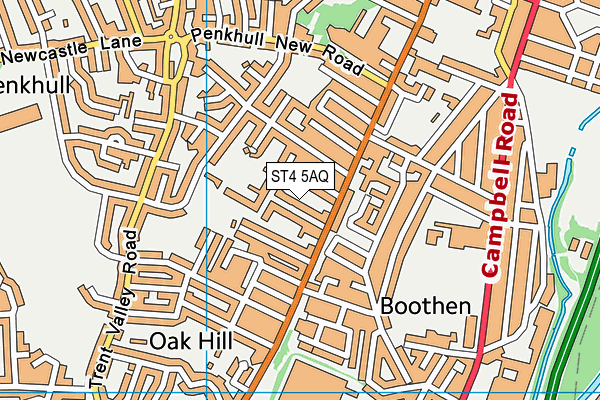 ST4 5AQ map - OS VectorMap District (Ordnance Survey) ST4 5AQ map - OS VectorMap District (Ordnance Survey)
