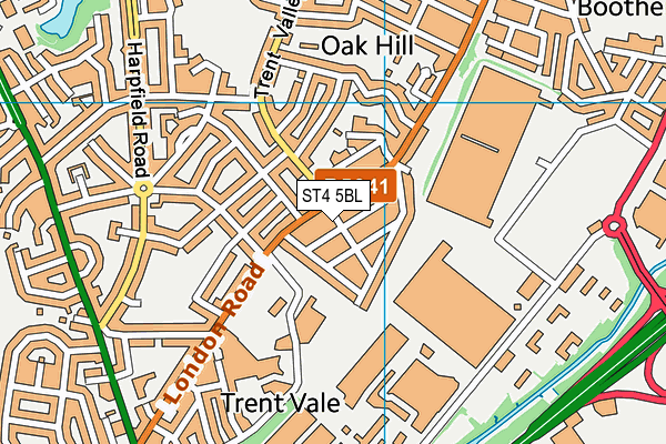 ST4 5BL map - OS VectorMap District (Ordnance Survey) ST4 5BL map - OS VectorMap District (Ordnance Survey)