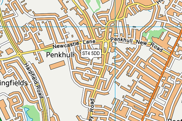 ST4 5DD map - OS VectorMap District (Ordnance Survey) ST4 5DD map - OS VectorMap District (Ordnance Survey)