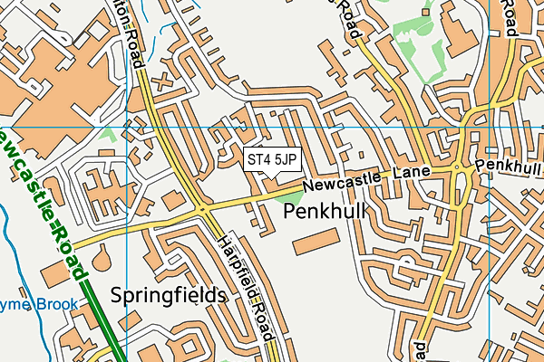 ST4 5JP map - OS VectorMap District (Ordnance Survey) ST4 5JP map - OS VectorMap District (Ordnance Survey)