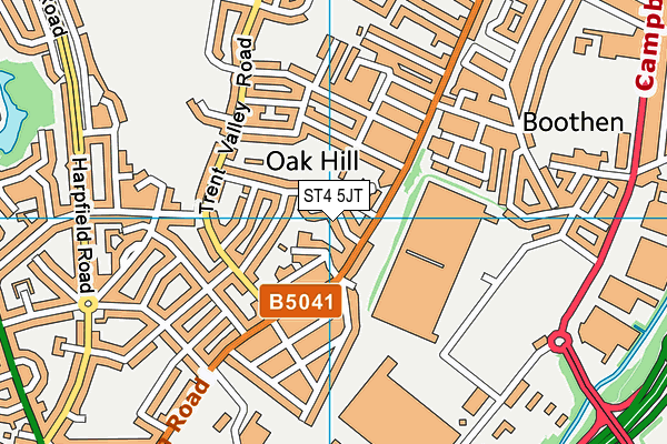 ST4 5JT map - OS VectorMap District (Ordnance Survey) ST4 5JT map - OS VectorMap District (Ordnance Survey)