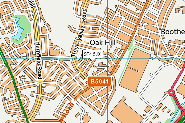 ST4 5JX map - OS VectorMap District (Ordnance Survey) ST4 5JX map - OS VectorMap District (Ordnance Survey)