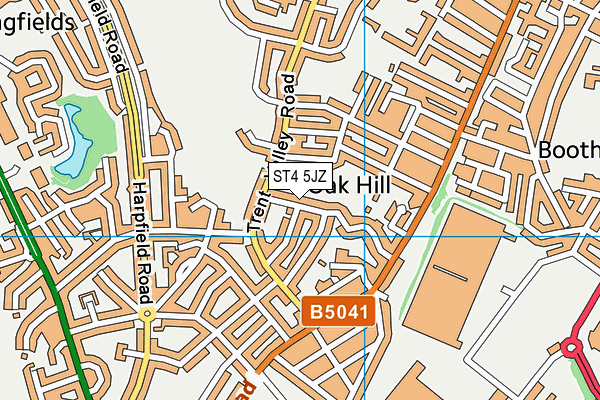 ST4 5JZ map - OS VectorMap District (Ordnance Survey) ST4 5JZ map - OS VectorMap District (Ordnance Survey)