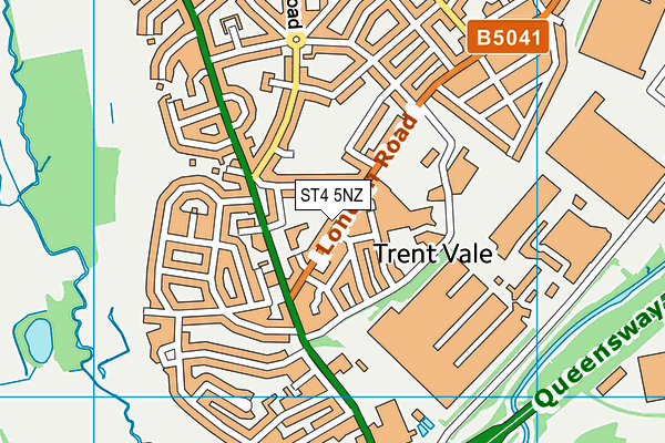 ST4 5NZ map - OS VectorMap District (Ordnance Survey) ST4 5NZ map - OS VectorMap District (Ordnance Survey)