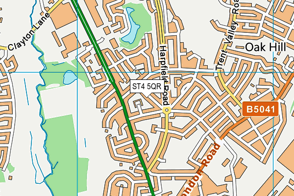 ST4 5QR map - OS VectorMap District (Ordnance Survey) ST4 5QR map - OS VectorMap District (Ordnance Survey)