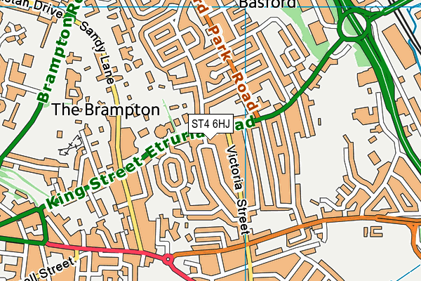 ST4 6HJ map - OS VectorMap District (Ordnance Survey)