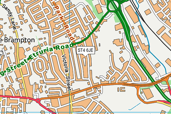 ST4 6JE map - OS VectorMap District (Ordnance Survey)