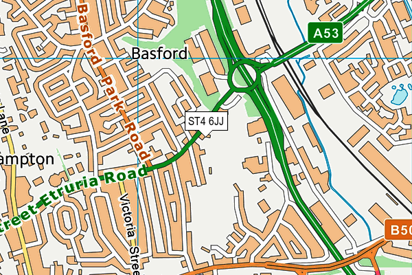 ST4 6JJ map - OS VectorMap District (Ordnance Survey) ST4 6JJ map - OS VectorMap District (Ordnance Survey)