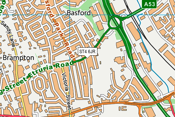 ST4 6JR map - OS VectorMap District (Ordnance Survey) ST4 6JR map - OS VectorMap District (Ordnance Survey)