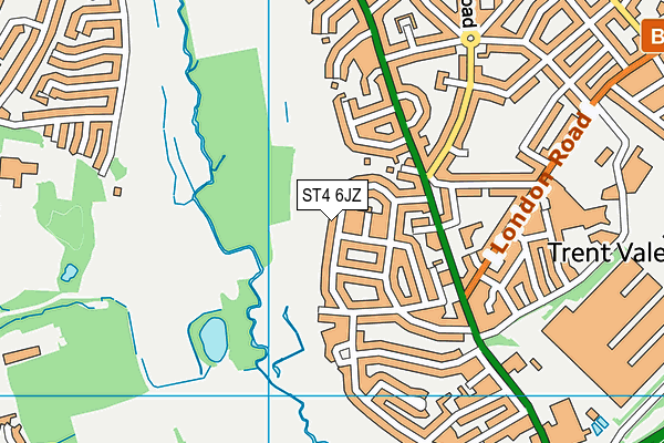 ST4 6JZ map - OS VectorMap District (Ordnance Survey) ST4 6JZ map - OS VectorMap District (Ordnance Survey)
