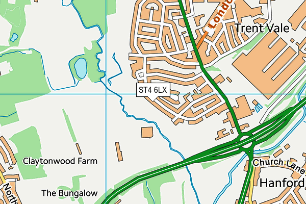 ST4 6LX map - OS VectorMap District (Ordnance Survey) ST4 6LX map - OS VectorMap District (Ordnance Survey)