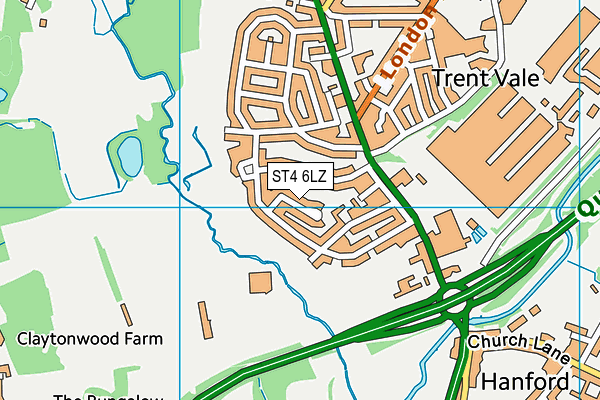ST4 6LZ map - OS VectorMap District (Ordnance Survey) ST4 6LZ map - OS VectorMap District (Ordnance Survey)