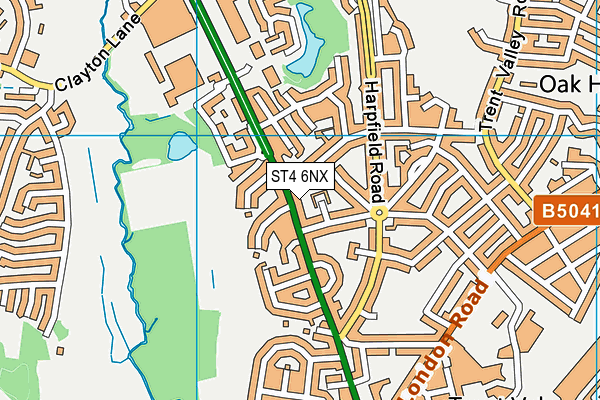 ST4 6NX map - OS VectorMap District (Ordnance Survey) ST4 6NX map - OS VectorMap District (Ordnance Survey)