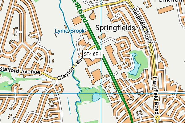 ST4 6PH map - OS VectorMap District (Ordnance Survey) ST4 6PH map - OS VectorMap District (Ordnance Survey)