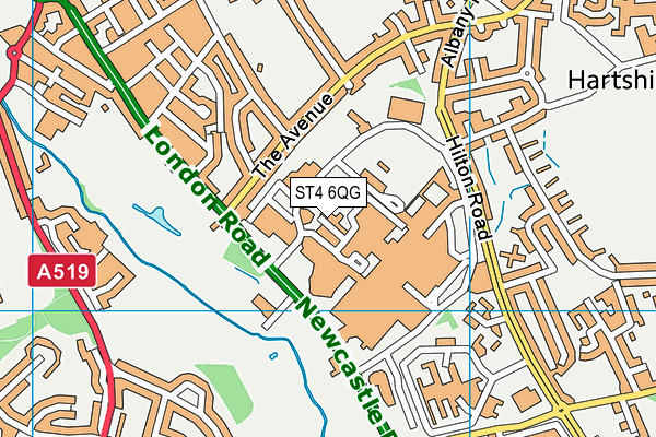 ST4 6QG map - OS VectorMap District (Ordnance Survey) ST4 6QG map - OS VectorMap District (Ordnance Survey)