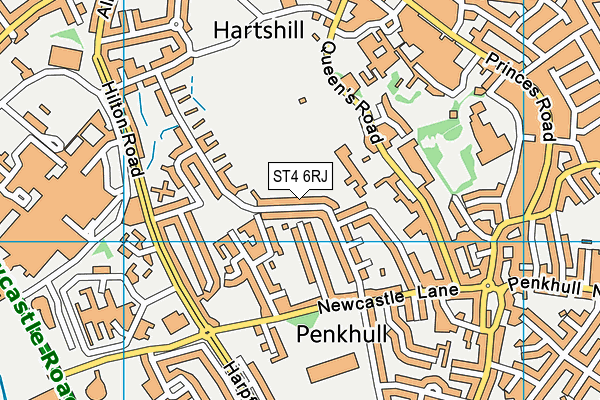 ST4 6RJ map - OS VectorMap District (Ordnance Survey) ST4 6RJ map - OS VectorMap District (Ordnance Survey)