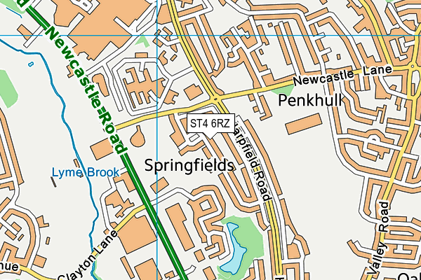 ST4 6RZ map - OS VectorMap District (Ordnance Survey)