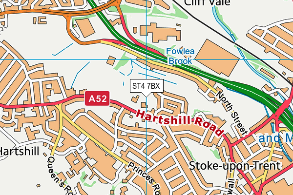 ST4 7BX map - OS VectorMap District (Ordnance Survey) ST4 7BX map - OS VectorMap District (Ordnance Survey)