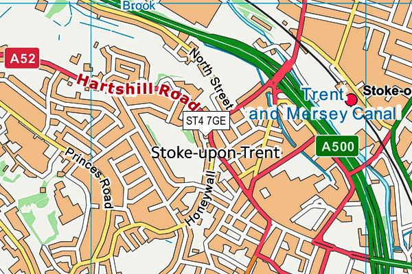 ST4 7GE map - OS VectorMap District (Ordnance Survey) ST4 7GE map - OS VectorMap District (Ordnance Survey)