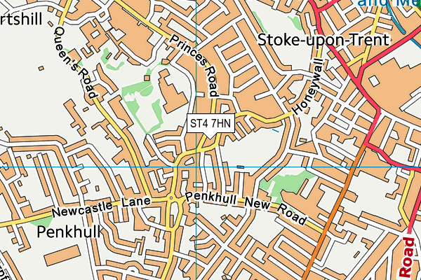 ST4 7HN map - OS VectorMap District (Ordnance Survey)
