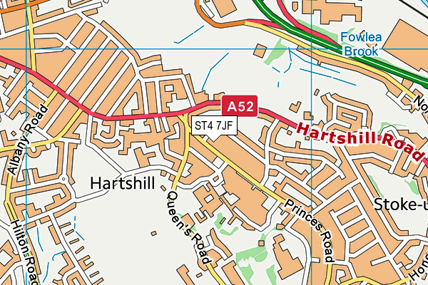 ST4 7JF map - OS VectorMap District (Ordnance Survey) ST4 7JF map - OS VectorMap District (Ordnance Survey)