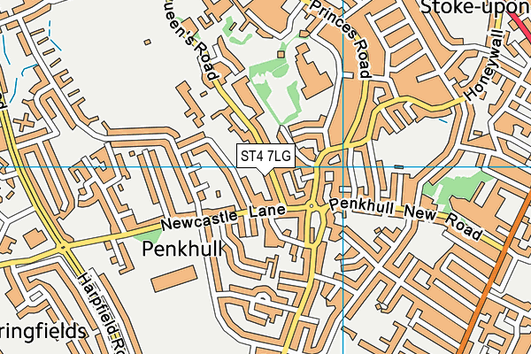 ST4 7LG map - OS VectorMap District (Ordnance Survey) ST4 7LG map - OS VectorMap District (Ordnance Survey)